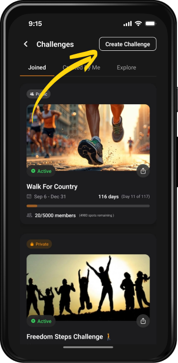 Step 1: Click 'Create Challenge'