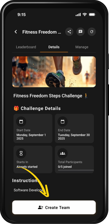 Step 3: Click 'Create Team' (Optional)